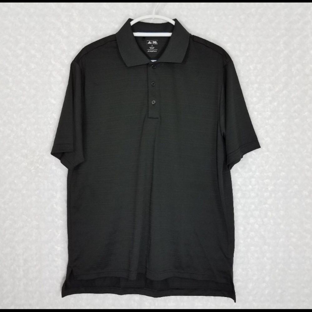Adidas black striped Medium Golf Polo